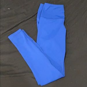 Blue compression pants. Ankle length